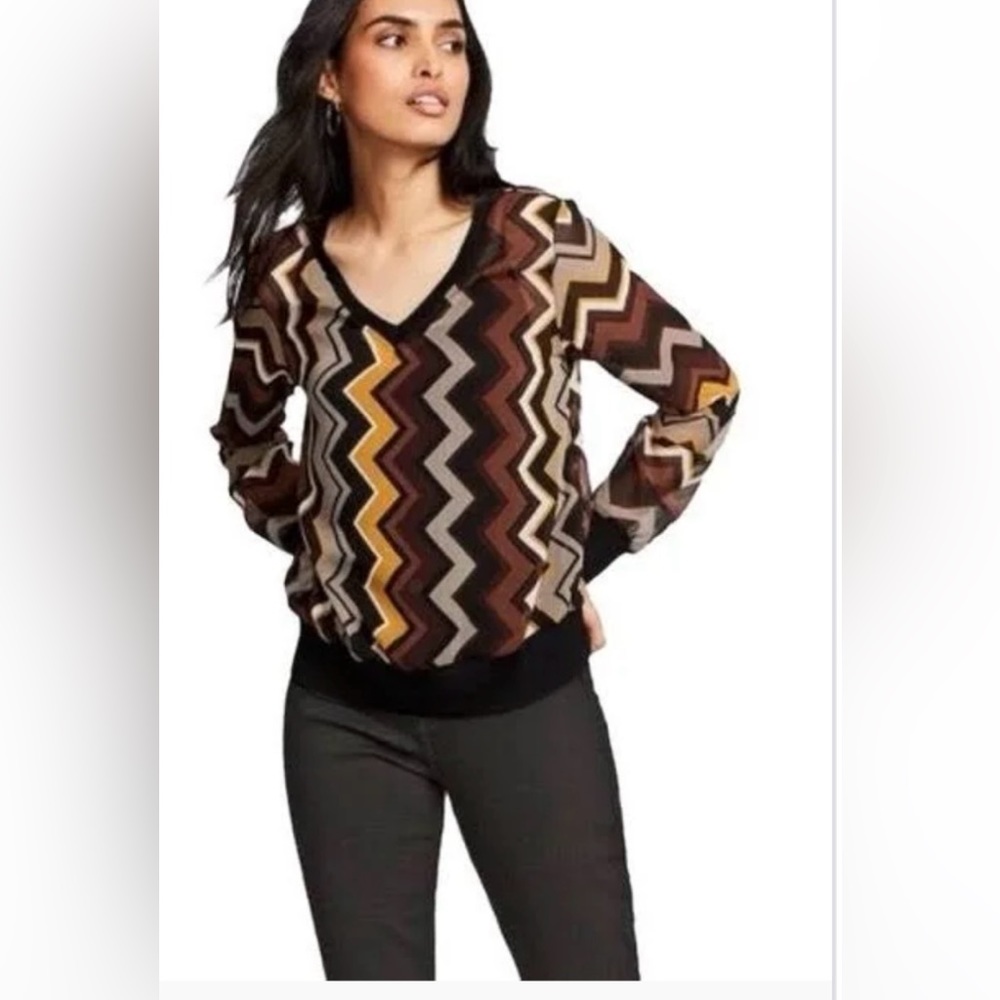 Missoni  for target brown chiffon  top medium